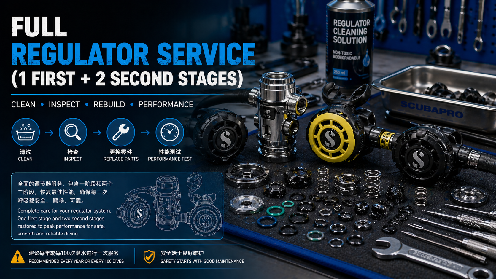 Full Regulator Service (1 First + 2 Second Stages)